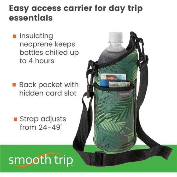 Water Bottle Holder -Insulating Neoprene Water Bottle Sling Bag with Phone Pouch - Picture 5 of 7